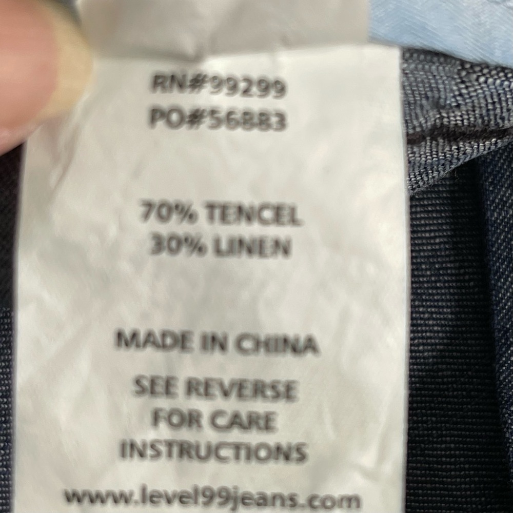 Level 99 Blue Denim Picket Tencel and Linen Trousers Size 27 NWT - Picture 6 of 13